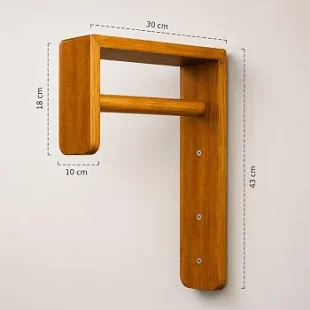 Wooden Wall-Mounted Clothes Hanger Rack