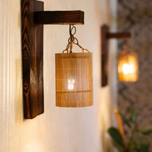 Wooden Wall Mounted Hanging Lantern Light